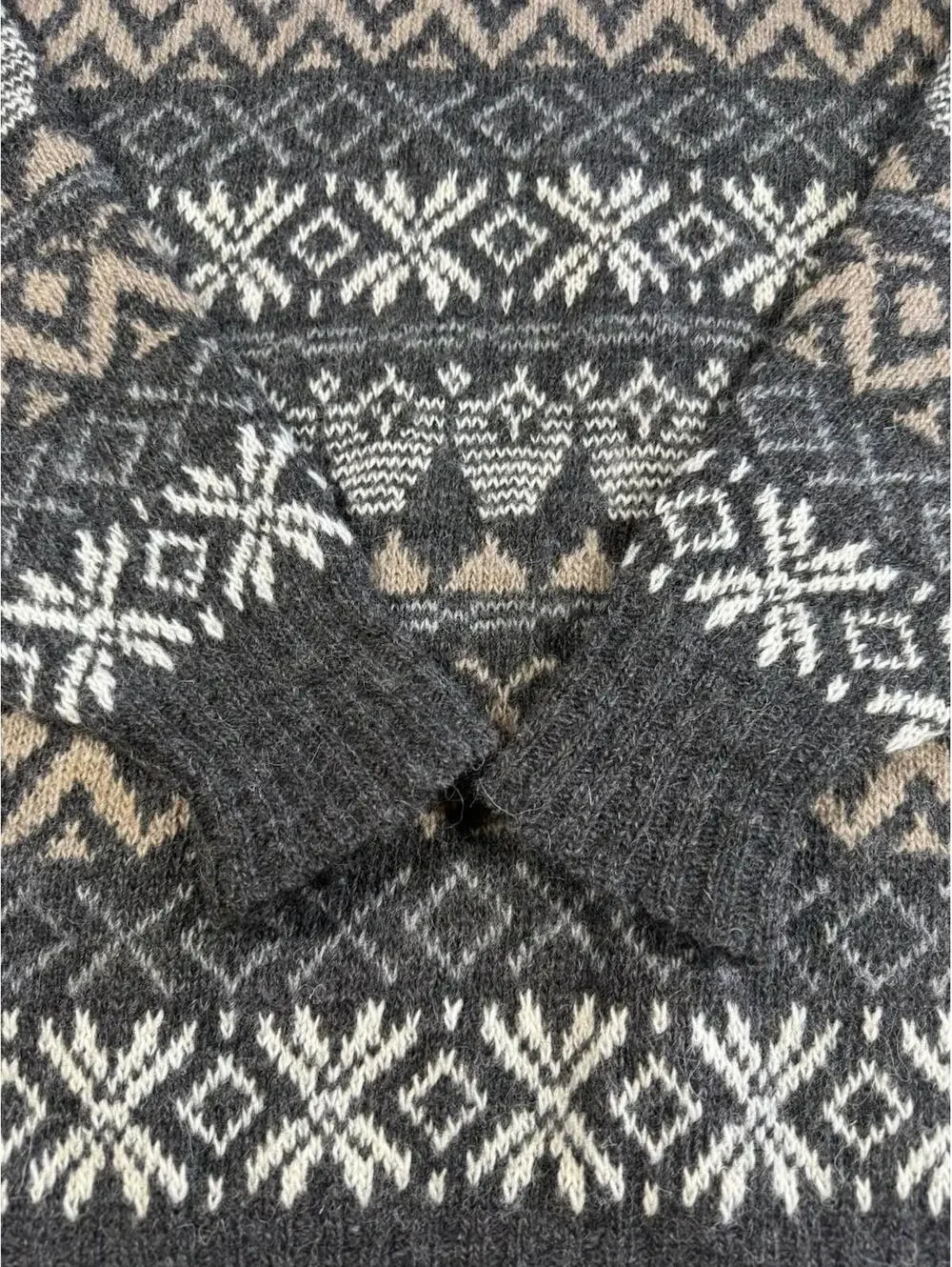 Vintage 90s Tundra Sweater Sz L Gray Coogi Style‎ Virgin Wool Grandpa Grunge